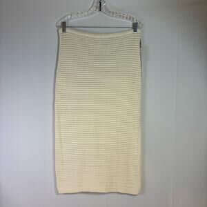 NWT House of Harlow Cream Knit Crochet Maxi Skirt Size Large W0447